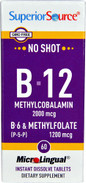 NO SHOT Methylcolbalamin Activated B-12 1,000 mcg / B-6 (P-5-P) & Methylfolate 1,000 mcg