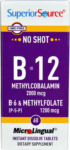 NO SHOT Methylcolbalamin Activated B-12 1,000 mcg / B-6 (P-5-P) & Methylfolate 1,000 mcg