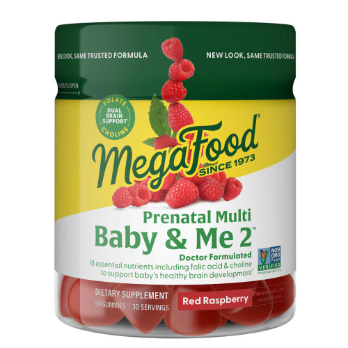 Baby & Me 2 Prenatal Multi Gummies, Red Raspberry 60 Gummies