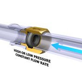 Maric flow control valve in brass - 1" BSP female inlet and outlet with 7 L/min precision flow rate - Watermark Approved