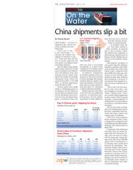 Furniture Today's On the Water Report, Second Quarter 2012