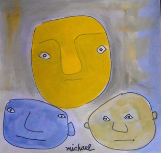 RAW - ART BRUT - 3 FACES -  by Michael
