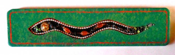 Beautiful Wall  Plaque - Colorful Beaded Snake by George Borum