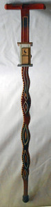 OUTHOUSE Notched & Carved Walking Cane by Geo G Borum