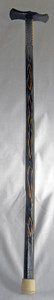 Black Notched and Carved Walking Cane #3 by Geo G Borum 