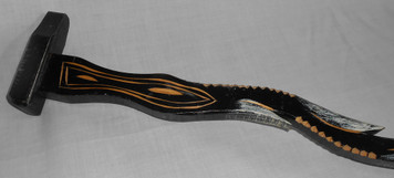 Black Notched and Carved Walking Cane #5 by Geo G Borum 