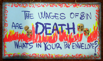 WAGES of SIN are DEATH by Jaybird - with skulls