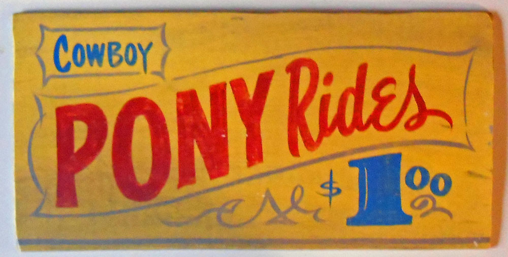 Cowboy Pony Rides Sign By George Borum Possum County Folk Art