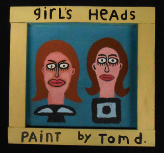 Framed Painting of  Girl's Heads - by Tom d.