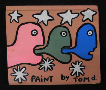 Three Heads acrylic Painting by Tom d.