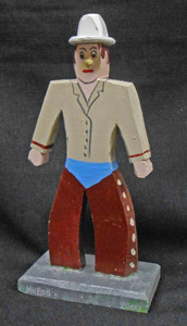 Wooden Cowboy Carving - 10" tall by George Borum