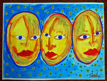 THREE FACES  - Original Acrylic Painting  - by Jon Stucky