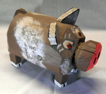 BROWN PIG CARVING by ROSE KRINKE