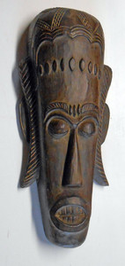 CARVED AFRICAN MASK - lots of detailed carvings