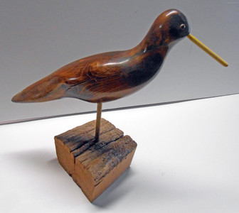 LONG BILLED CURLEW - Carved Bird on stand