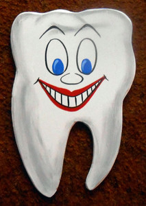 HAPPY TOOTH - Wood Cut-Out by George Borum - WAS $ 25 - NOW $15