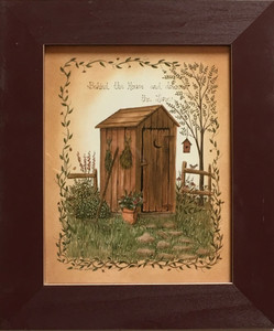 OUTHOUSE PRINT #3 - FRAMED UNDER GLASS