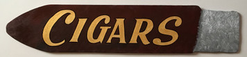 Old TIME CIGAR STORE SIGN - Wood Cut to Shape