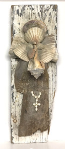 SEA SHELL ANGEL - Found Wood & Shells