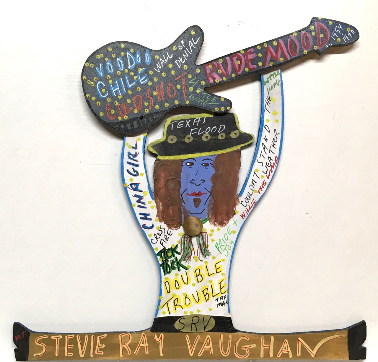 Stevie Ray Vaughan Cutout By Miz Thang Was 95 Now 75 Possum County Folk Art Gallery