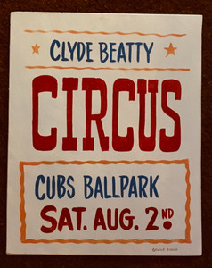 CLYDE BEATTY CIRCUS SIGN - By George Borum - Was $35 - Now $20