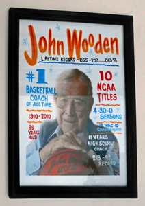 John Wooden - Basketball Legend - Framed Under Glass