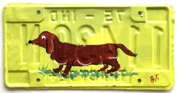 DACHSHUND License Plate by John Taylor