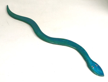 BLUE RACER WOOD CUTOUT SNAKE by Eddie Armstrong