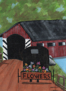 "OFF TO MARKET" Amish Painting by Ellie