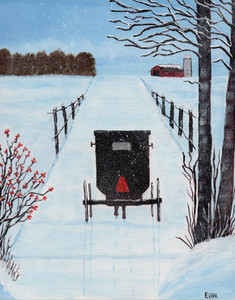 "QUIET PASSAGE" Amish Painting by Ellie