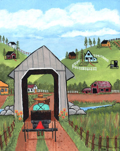 "HEADING HOME" Amish Painting by Ellie