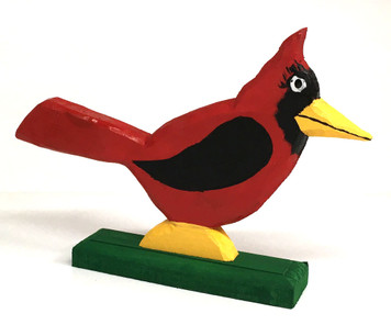 RED BIRD CARDINAL CARVING (12) by Minnie Adkins