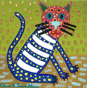 BLUE CAT - WHITE STRIPES (10) by Chris Lewallen