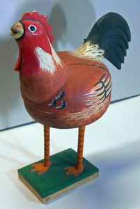 2-PIECE ROOSTER CARVING