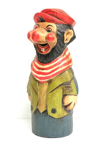 HAND CARVED GOOFY GUY - 15" tall WOOD