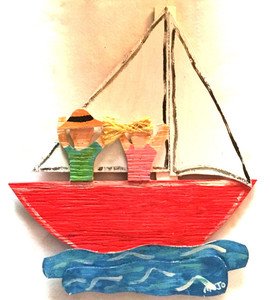 COUPLE on a SAILBOAT   by MOJO