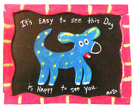 HAPPY BLUE DOG - Framed - by MOJO