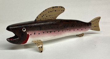 BASSWOOD FISH CARVING w/Metal Fins by Jin Lewis