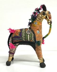 VINTAGE COTTON EMBROIDERED HORSE from INDIA (1950's)