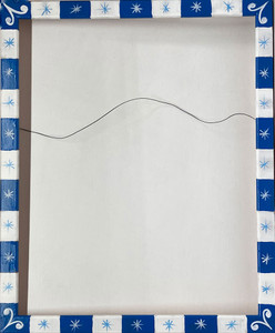 BLUE and WHITE Painted Trim - 16" x 20"