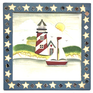 3-D LIGHTHOUSE in FRAME with STARS and MIRRORS