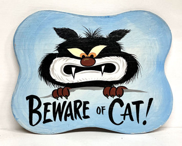 SPECIAL LOW PRICE - BEWARE of CAT - Wall Plaque - by George