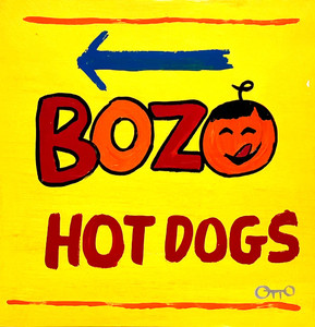 BOZO HOT DOGS COLORFUL SIGN by OTTO