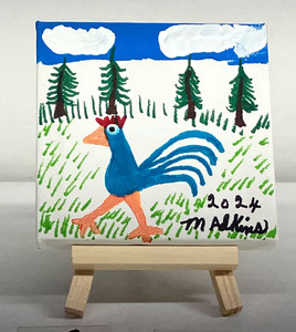 FAMOUS BLUE ROOSTER  (44).  by. Minnie Adkins