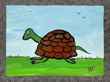 TURTLE PAINTING - 9" x 12" by John Taylor