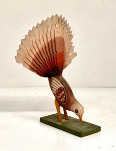 CARVED BIRD  - very delicate - 8" tall x 6" wide x 4"