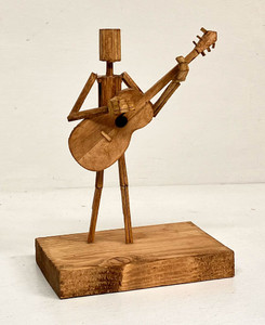 "MATCHSTICK MAN" STANDING  -  PLAYING GUITAR WHIMSEY