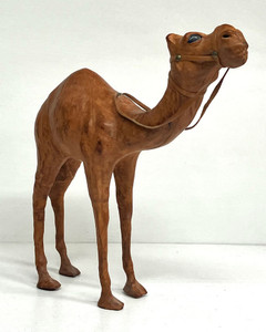 LEATHER COVERED - CAMEL CARVING - 13" tall - Was $95...NOW $50