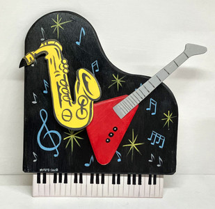 3-D - PIANO - GUITAR - SAX - WALL PLAQUE