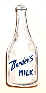 BORDEN'S MILB BOTTLE WOOD CUTOUT by Eddie Armstrong